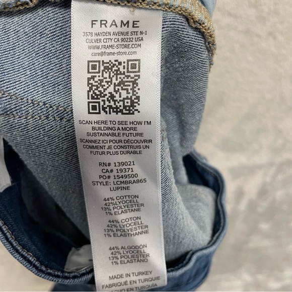 Frame Le Crop mini boot jeans women’s 28 raw hem high rise stretch - Picture 6 of 8